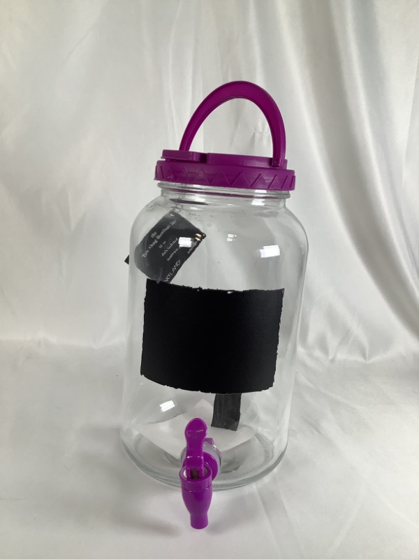 Photo 1 of 110 OZ GLASS JAR WITH PURPLE LID  BLACKBOARD LABLE AND ONE WHITE CHALK INCLUDED NEW