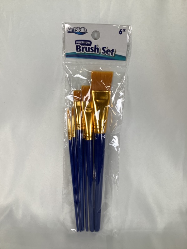 Photo 1 of PREMIUM BLUE AND GOLD 6 PIECE BRUSH SET  NEW