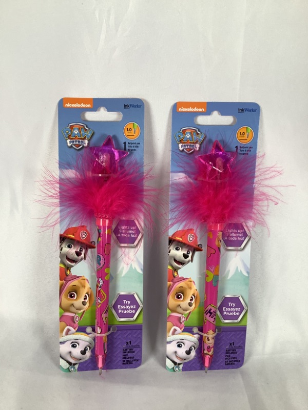 Photo 1 of PAW PATROL 2 PACK 1.0 BALLPOINT PEN SET LIGHTS UP NEW