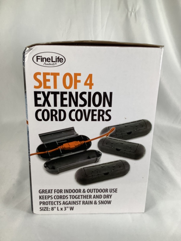 Photo 2 of SET OF 4 EXTENSION CORD COVERS GRET FOR INDOOR AND OUTDOOR USE KEEPS CORDS TOGETHER AND DRY PROTECTS AGAINST RAIN AND SNOW SIZE 8L X 3W INCHES NEW