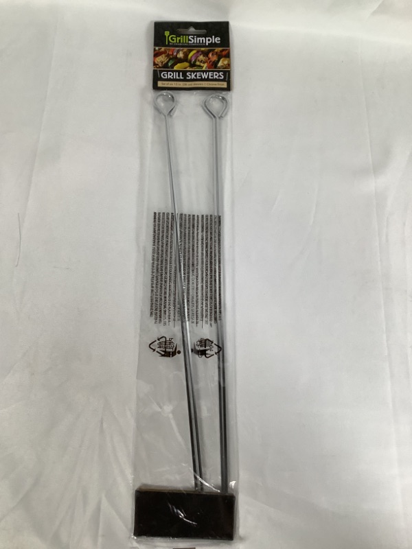 Photo 1 of 15 INCH 4 PACK METAL GRILL SKEWERS CHROME FINISH NEW