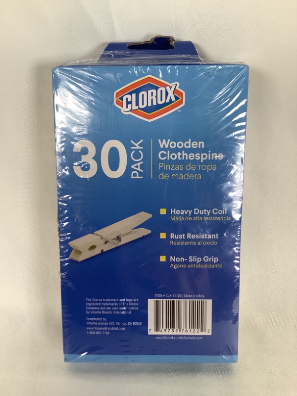 Photo 4 of 30 PACK WOODEN CLOTHESPINS HEAVY DUTY COIL RUST RESISTANT NON SLIP GRIP NEW