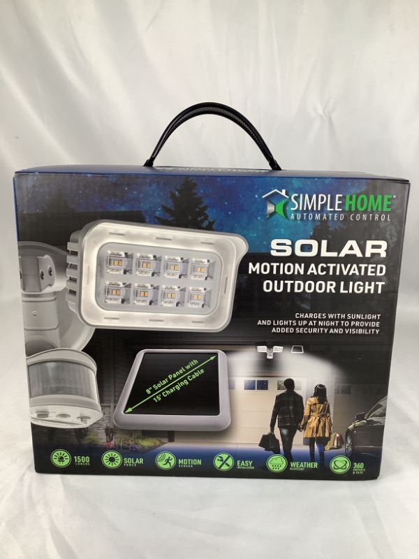 Photo 1 of SOLAR MOTION ACTIVATED OUTDOOR LIGHT CHARGES WITH THE SUNLIGHT AND LIGHTS UP AT NIGHT TO PROVIDE ADDED SECURITY AND VISIBILITY 1500 LUMENS EASY INSTALLATION WEATHER RESISTANT  360 SWIVELS AND TILTS NEW