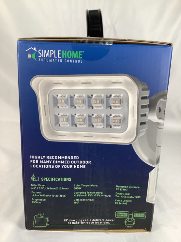 Photo 4 of SOLAR MOTION ACTIVATED OUTDOOR LIGHT CHARGES WITH THE SUNLIGHT AND LIGHTS UP AT NIGHT TO PROVIDE ADDED SECURITY AND VISIBILITY 1500 LUMENS EASY INSTALLATION WEATHER RESISTANT  360 SWIVELS AND TILTS NEW