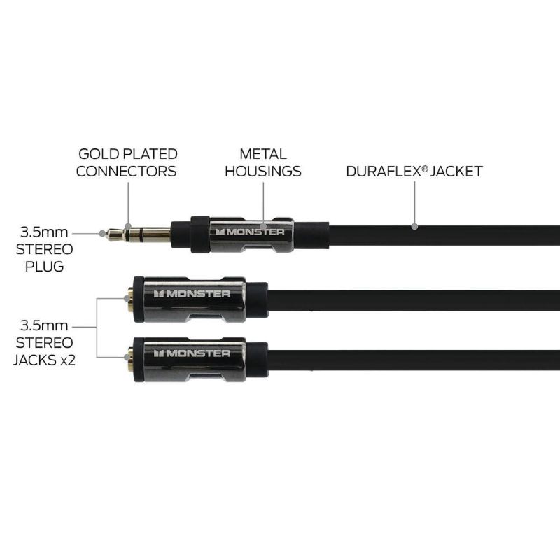 Photo 1 of  AUDIO SPLITTER DUAL 3.5MM OUTPUT JACKS 8 INCH  NEW