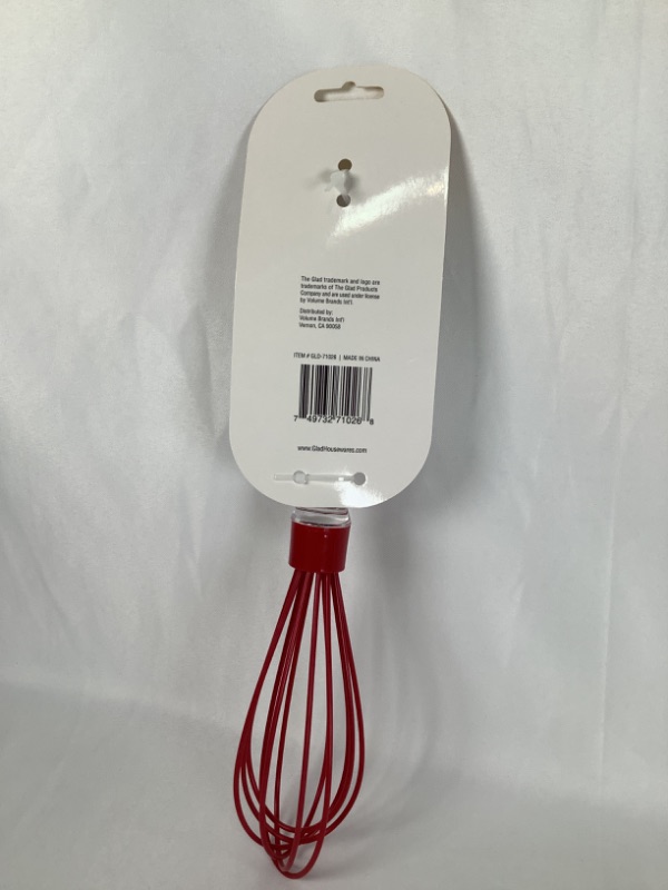 Photo 2 of  RED SILICONE WHISK WITH CLEAR HANDLE IDEAL FOR NON STICK SURFACES TOP RACK DISHWASHER SAFE HEAT RESISTANT UP TO 410 NEW