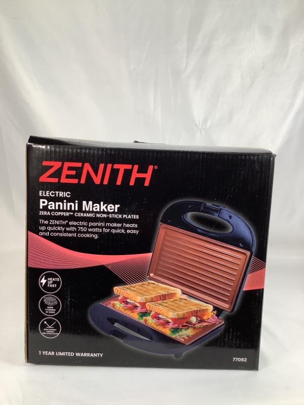 Photo 2 of  ELECTRIC PANINI MAKER CERAMIC NON STICK PLAES HEATS UP FAST MAKE 2 WAFFLES AT ONCE NEW