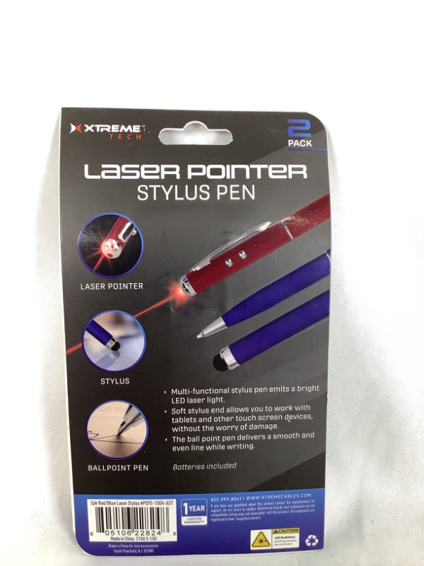 Photo 2 of  LASER POINTER STYLUS PEN 2 PACK RED AND BLUE  NEW