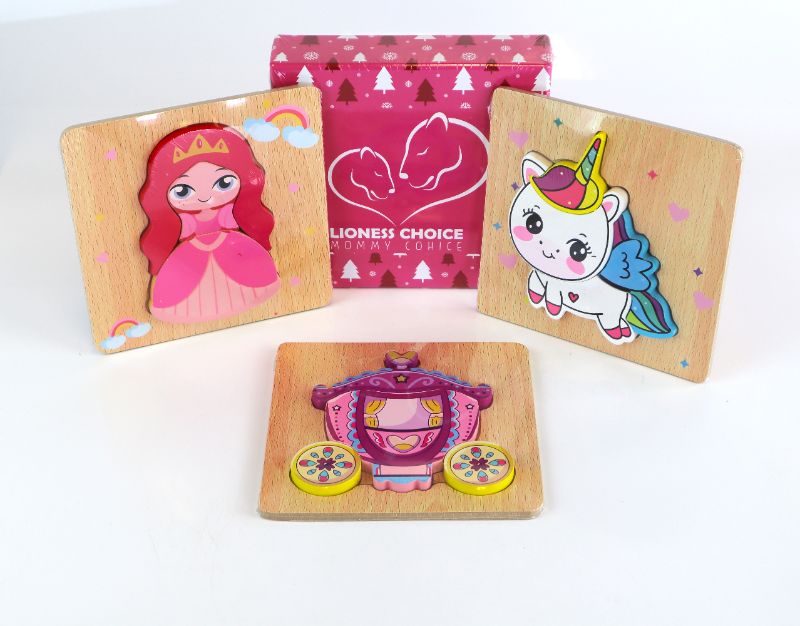 Photo 1 of 3 WOODEN PRINCESS PUZZLES WITH A BONUS SURPRISE NEW 
