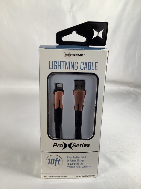 Photo 1 of BRONZE AND BLACK LIGHTNING CABLE  PRO SERIES 10 FEET MESH BRAIDED CABLE 2X FASTER CHARGE LED POWER INDICATOR NEW