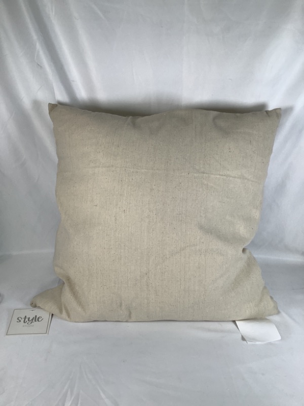 Photo 2 of NATURAL ARONA JACK VELVET APPLIQUE PILLOW COTTON AND POLYESTER WITH ZIPPER  20 X 20 NEW