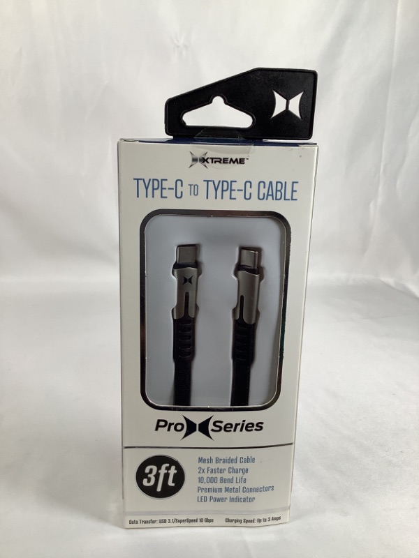 Photo 2 of TYPE C TO TYPE C CABLE BLACK AND SILVER 3 FEET MESH BRAIDED CABLE  2X FATSER CHARGE NEW