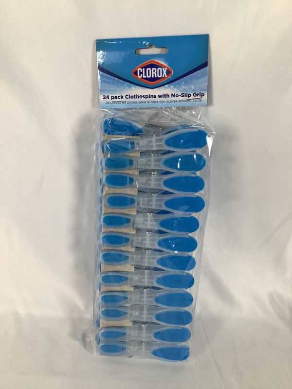 Photo 1 of 24 PACK PLASTIC CLOTHESPINS WITH NO SLIP GRIP NEW