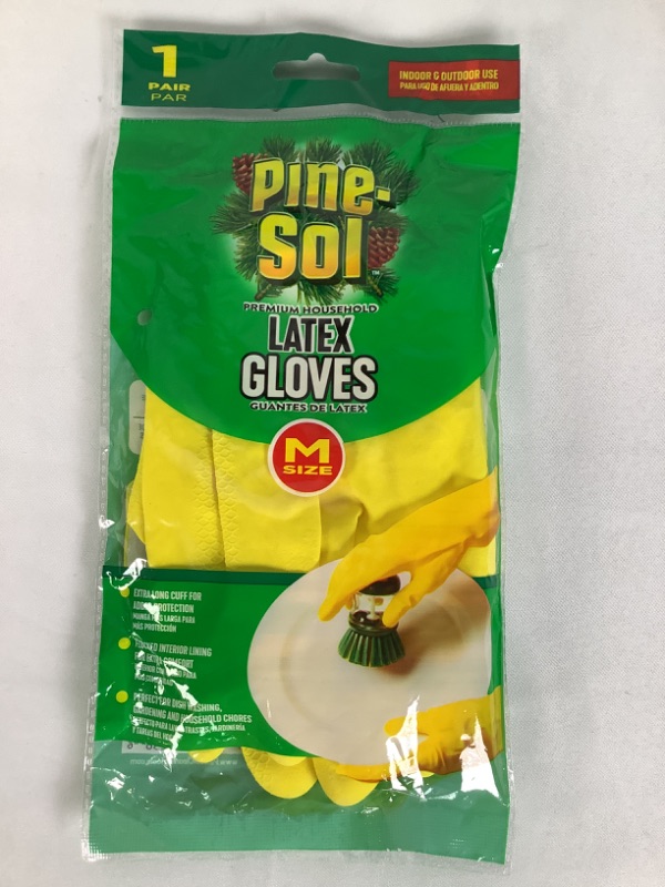 Photo 1 of 1 PAIR PREMIUM HOUSEHOLD LATEX GLOVES SIZE M INDOOR AND OUTDOOR USE NEW