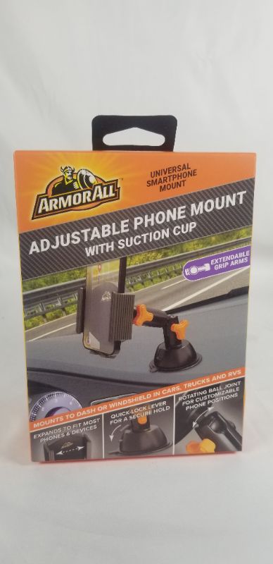 Photo 1 of ADJUSTABLE PHONE MOUNT WITH SUCTION CUP MOUNTS TO DASH OR WINDSHIELD IN CARS TRUCKS AND RVS NEW 