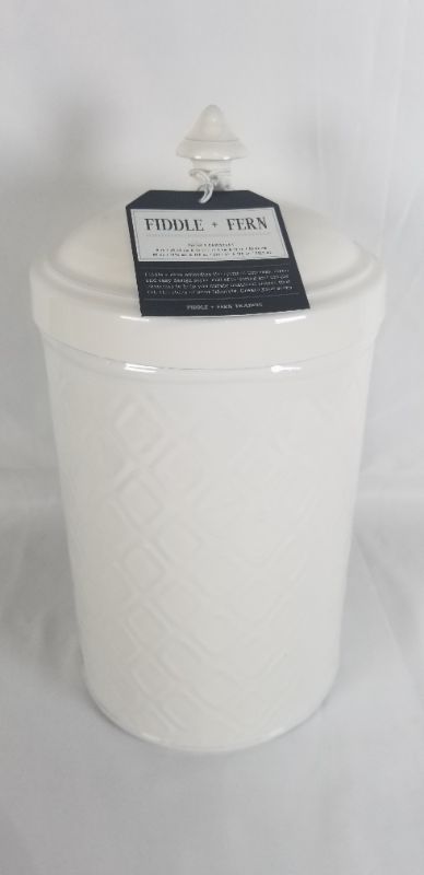 Photo 2 of 10 INCH WHITE METAL CANISTER NEW