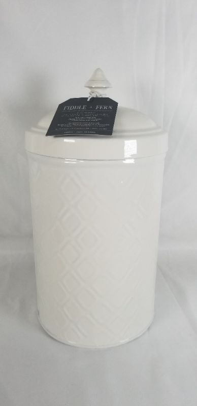 Photo 1 of 10 INCH WHITE METAL CANISTER NEW