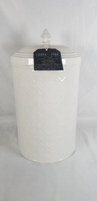 Photo 1 of 12 INCH WHITE METAL CANISTER NEW