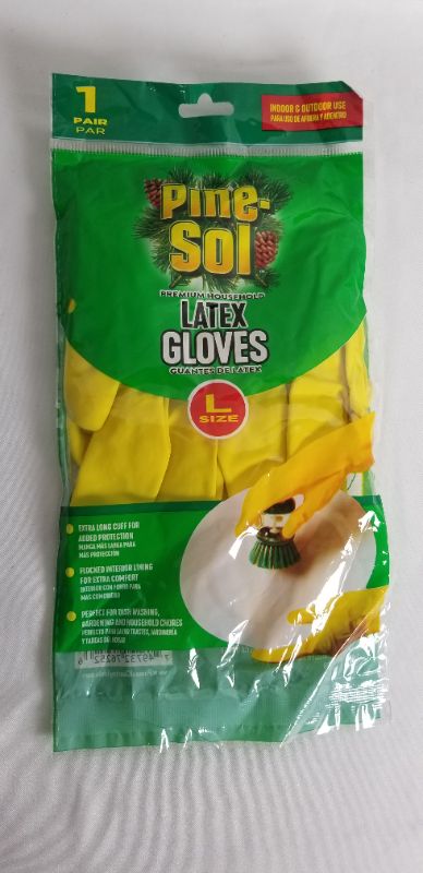 Photo 1 of 1 PAIR PREMIUM HOUSEHOLD LATEX GLOVES SIZE L INDOOR AND OUTDOOR USE NEW 