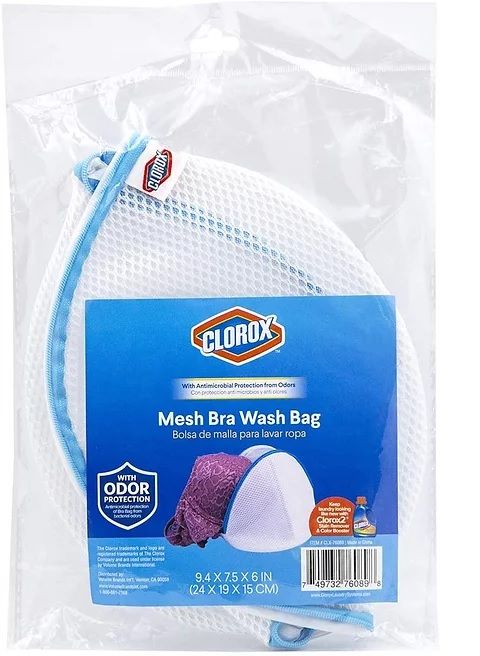 Photo 1 of  MESH BRA WASH BAG WITH ANTIMICROBIAL PROTECTION FROM ODORS RUST RESISTANT ZIPPER  9.4 X 7.5 X 6 INCHES NEW