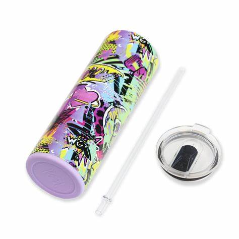 Photo 1 of GRAFFITI SKINNY TUMBLER WITH STRAW NEW 