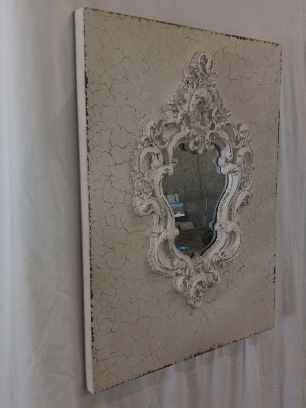 Photo 3 of ANTIQUE STYLE FRAMED TARNISHED MIRROR
