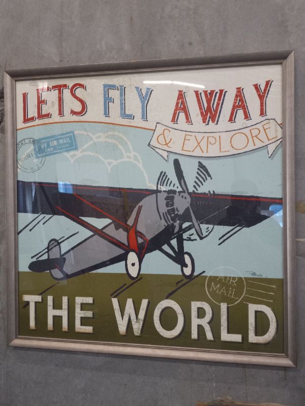 Photo 1 of LETS FLY AWAY & EXPLORE THE WORLD FRAMED POSTER
