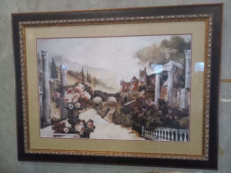 Photo 1 of EARLY EUROPEAN ERA PAINTING FRAMED REPRINT ARTWORK