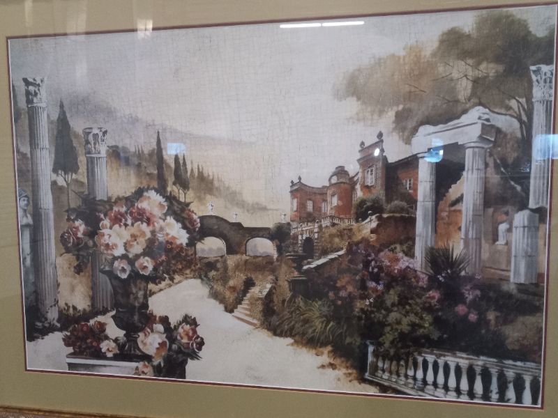 Photo 2 of EARLY EUROPEAN ERA PAINTING FRAMED REPRINT ARTWORK