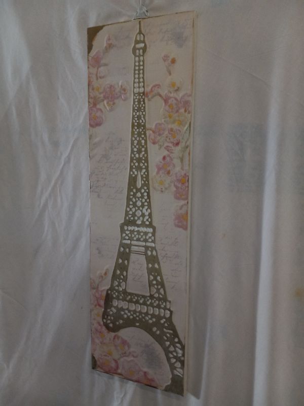 Photo 3 of EIFFEL TOWER DIE-CAST METAL SIGN 8” X 26”