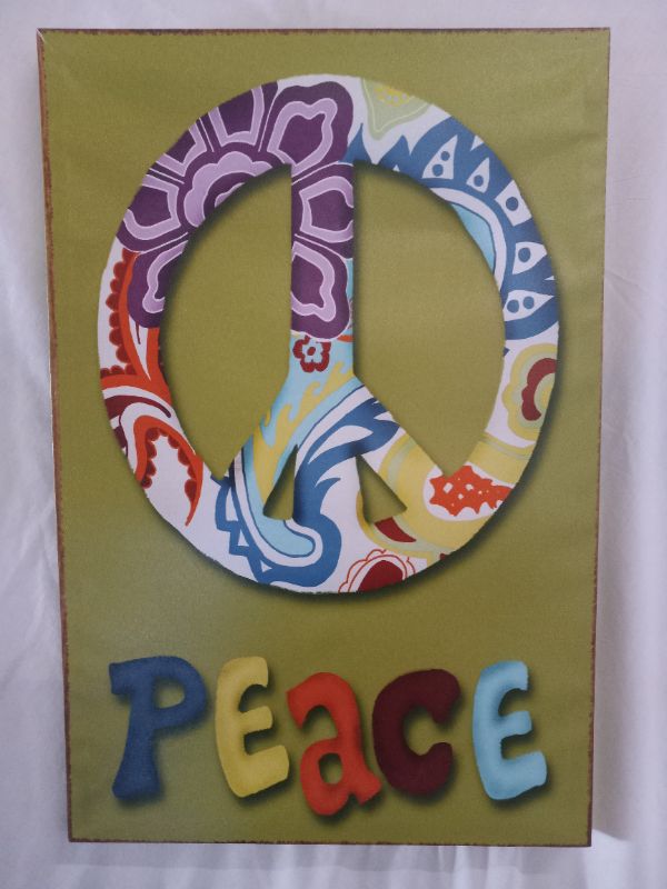 Photo 1 of PEACE CANVAS SIGN 15.5” X 23.5”