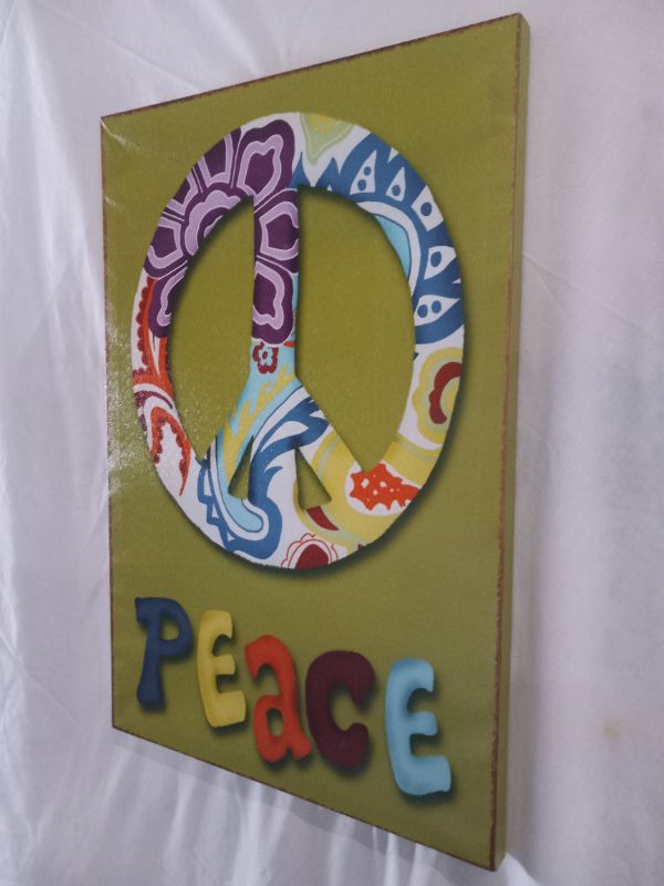 Photo 2 of PEACE CANVAS SIGN 15.5” X 23.5”