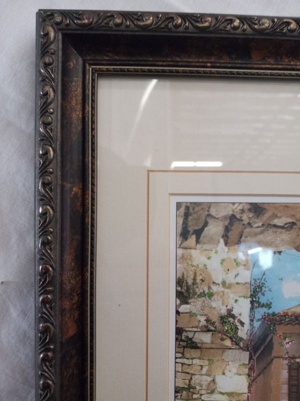 Photo 5 of PROVENCE FOUNTAIN FRAMED ARTWORK SIGNED BY MARTIN ROBERTS SOUTH OF FRANCE 13” X 19”