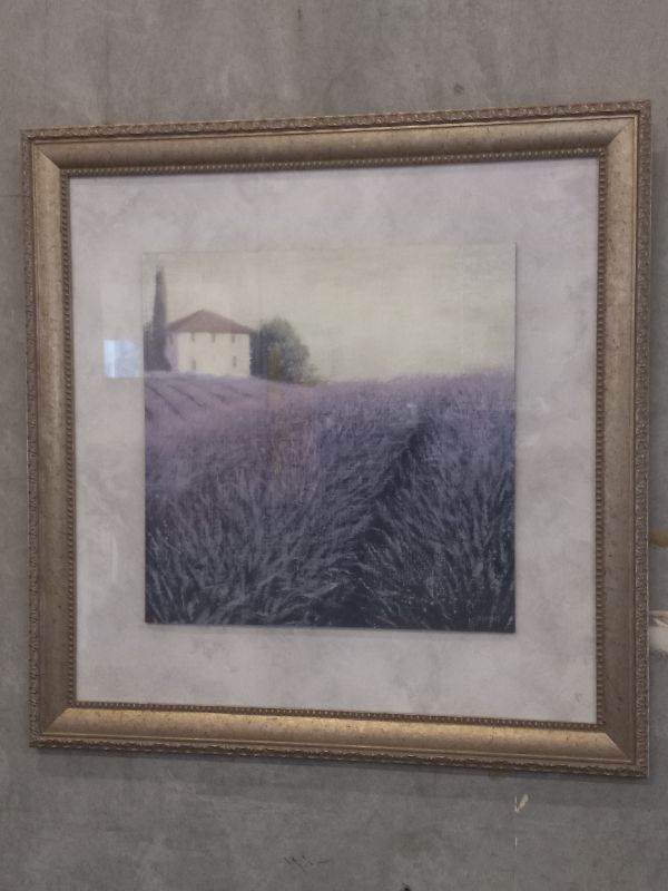 Photo 1 of LAVENDER HILLS FRAMED ARTWORK SIGNED BY JAMES WIENS W BIO 32” X 32”