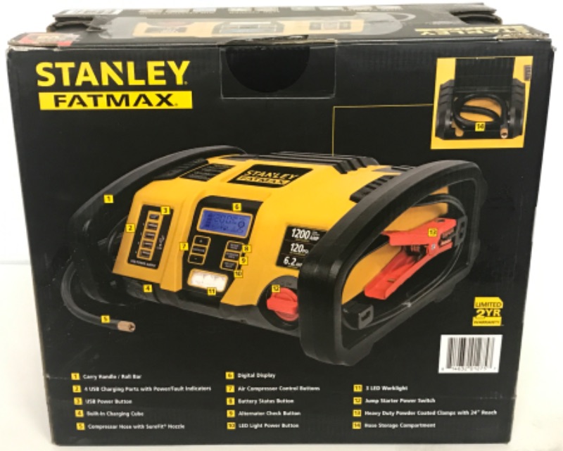 Photo 3 of STANLEY FATMAX JUMP STARTER/ USB POWER/ AIR COMPRESSOR