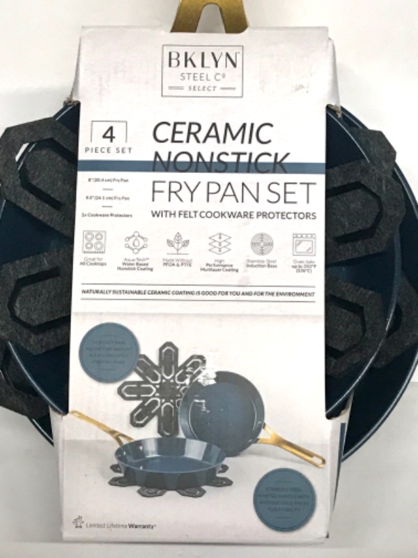 Photo 2 of BKLYN STEEL CO SELECT 4  CERAMIC NONSTICK FRY PAN SET