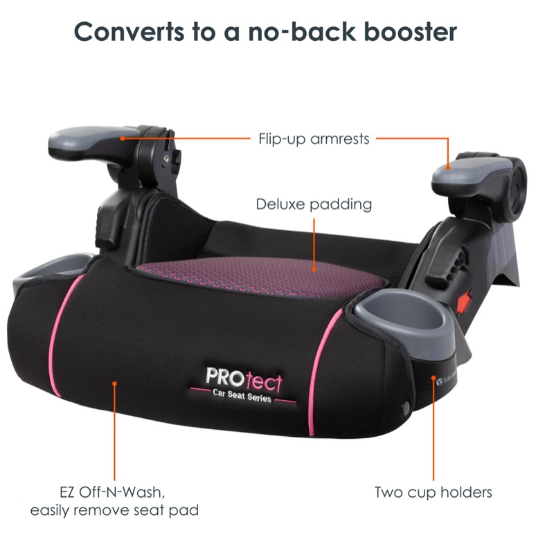 Photo 2 of NEW BABYTREND PROTECT 2-IN-1 FOLDING BOOSTER SEAT - PINK