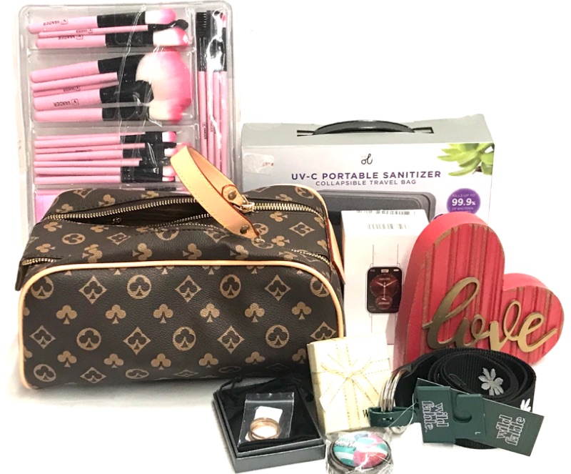 Photo 1 of LOVE IS IN THE AIR MAKE-UP BRUSHES , TRAVEL TOILETRY BAG , RING & MORE
