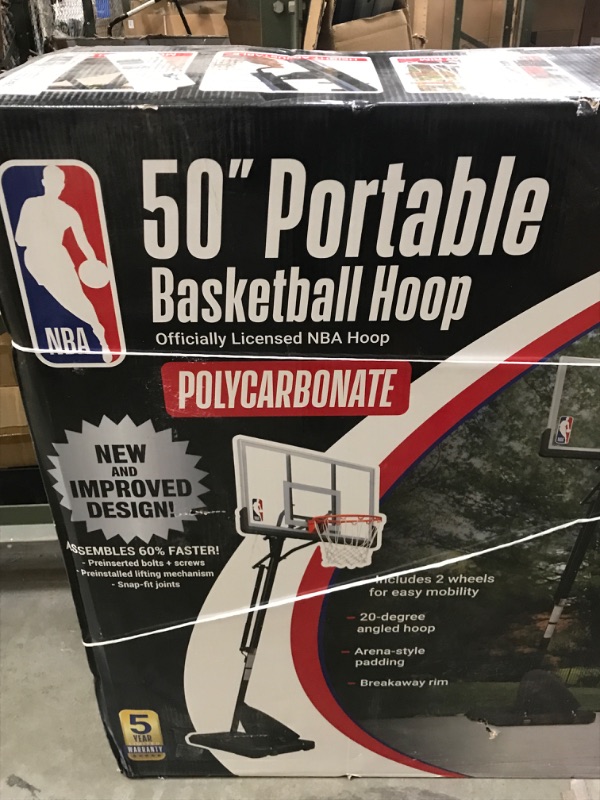 Photo 8 of OFFICIAL NBA 54” PORTABLE BASKETBALL HOOP WITH POLYCARBONATE BACKBOARD 
