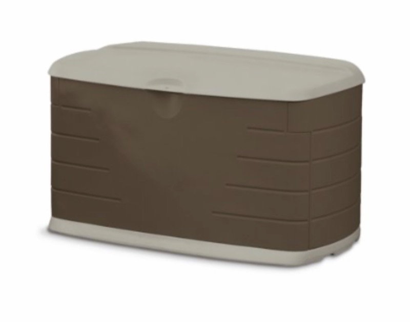 Photo 1 of RUBBERMAID MEDIUM DECK BOX WITH SEAT 72.5 GALLON 26” x 26”x 42” RETAILS FOR $110 