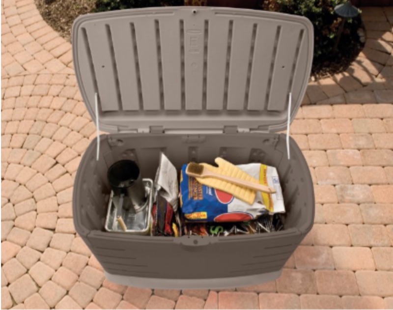 Photo 2 of RUBBERMAID MEDIUM DECK BOX WITH SEAT 72.5 GALLON 26” x 26”x 42” RETAILS FOR $110 