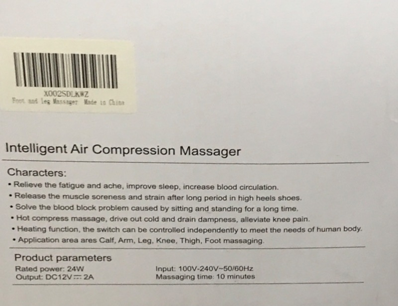 Photo 2 of INTELLIGENT AIR COMPRESSION MASSAGER