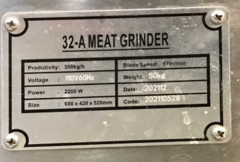 Photo 3 of VEVOR COMMERCIAL MEAT GRINDER 770LBS/H ELECTRIC SASUAGE MAKER
