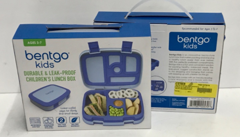 Photo 1 of NIB 2 BENTGO KIDS LEAK PROOF 5-COMPARTMENT LUNCH BOX