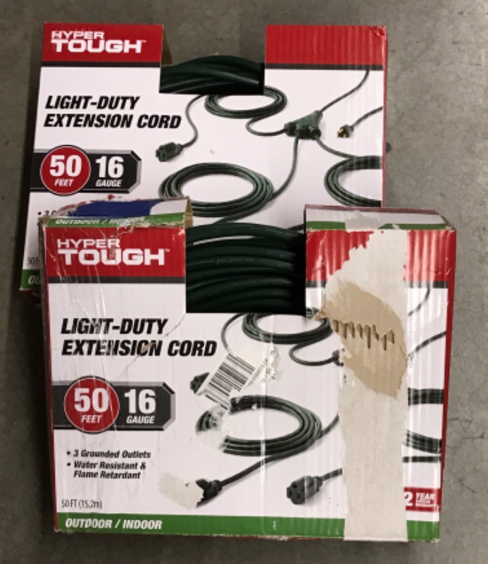 Photo 1 of 2 NIB HYPER TOUGH LIGHT DUTY EXTENSION CORDS