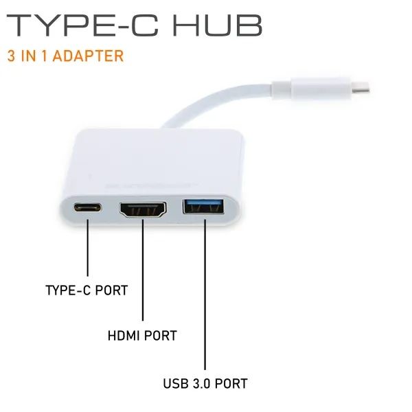 Photo 3 of 3-IN-1 TYPE C HUB MULTI PORT ADAPTER NEW