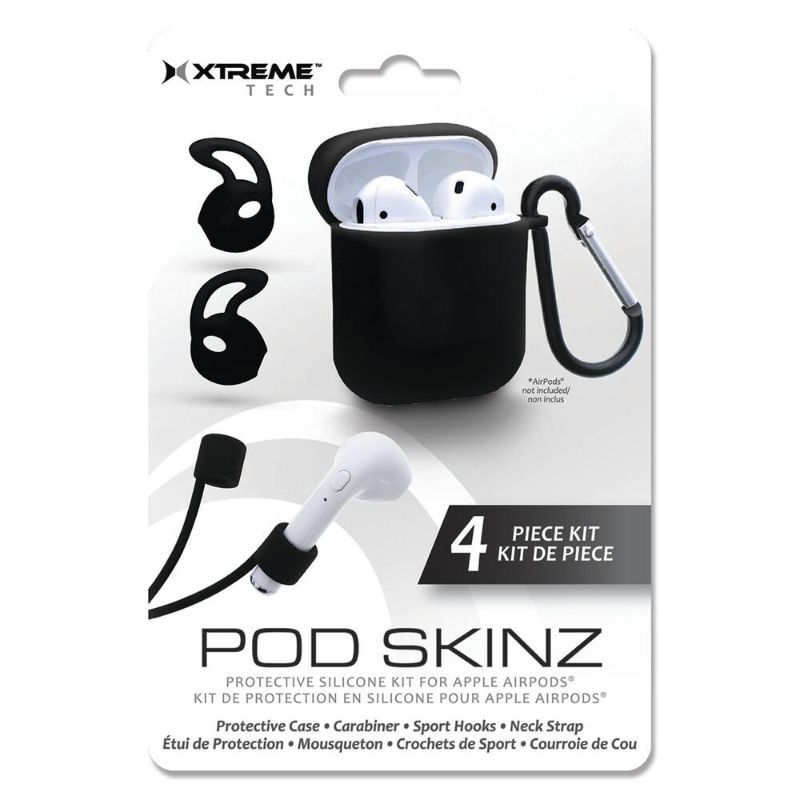 Photo 2 of BLACK PODS SKINZ 4 PC KIT MADE FOR AIRPOD PRO NEW