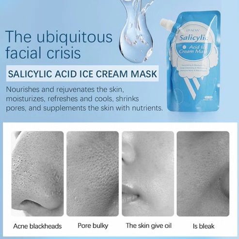 Photo 2 of SALICYLIC ACID ICE CREAM MASK FOR SHRINK PORE FACIAL CLEANSING BLACKHEAD REMOVER NOURISHES AND REJUVENATES THE SKIN