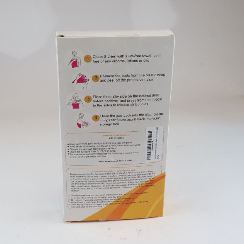 Photo 1 of NECK WRINKLE PADS AND 24K GOLD EYE PADS LIFT SKIN AND TIGHTEN SKINS ELASTICITY LEAVING THE FACE WITH FEWER AND FEWER WRINKLES AND DARK CIRCLES TILL ALL GONE UP TO 9 HOURS OF USAGE REMOVE AND CLEAN TO USE AGAIN NEW 