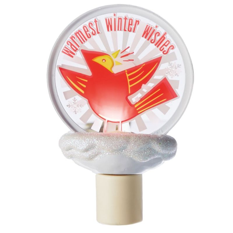 Photo 1 of CARDINAL LED NIGHT LIGHT FLASHING " WARMEST WINTER WISHES"  4W X 6.5H INCHES NEW IN BOX 